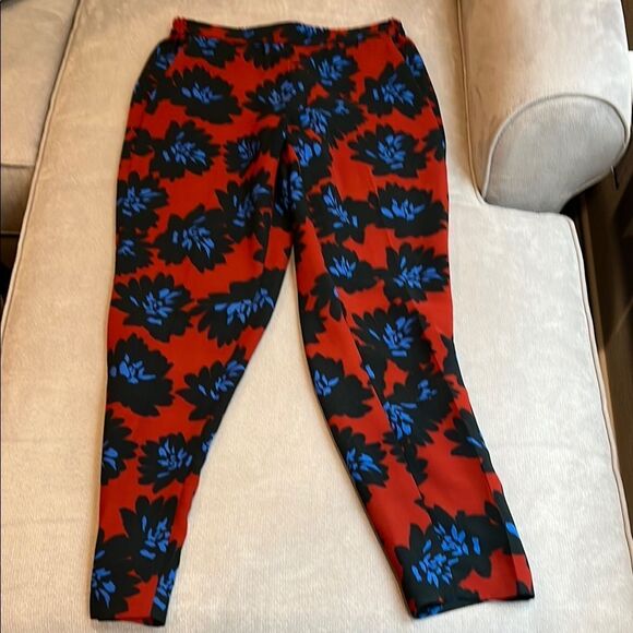 J.Crew -with pockets Floral Print Pants - Red and Blue - Picture 2 of 5